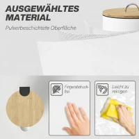 HOMCOM Poubelle cuisine 30L, poubelle à pédale avec seau intérieur amovible, couvercle à fermeture douce, 36x30x60,5cm, blanc(m-6)