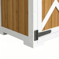 Outsunny Armário de Jardim de Madeira 105x55x179 cm Abrigo de Exterior com Portas 4 Prateleiras Extraíveis Teto Metal Galvanizado Madeira(m-11)