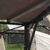 Outsunny 3x3m Metal Pergola with Canopy Garden Awning for Garden Parties, Grey(m-11)