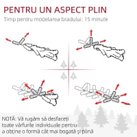 HOMCOM Pom de Crăciun Înzăpezit cu 1321 de Ramuri Ignifuge, din Plastic și Metal, Ø115x180 cm, Verde(m-7)