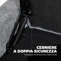 HOMCOM Cassapanca 142L Pouf Contenitore, Seduta Ampia Imbottita, in Lino, Capacità 200 kg, Grigio Chiaro(m-5)