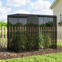 Outsunny Serre de Jardin Serre à tomates Filet Protection Solaire Anti-UV ombrage 50-60% 2 Portes zippées enroulables Acier HDPE Vert foncé Noir(m-10)