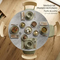 HOMCOM Tavolo Pieghevole 2-6 Persone, Ali Pieghevoli, Struttura Acciaio Doppia X, Grigio Cemento(m-9)