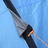 Outsunny Tenda da Campeggio Pop Up 2 Posti con 2 Porte, 4 Finestre e Telo Impermeabile, 263.5x220x123 cm, Blu(m-9)