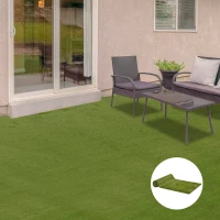 Outsunny Lot de 2 gazons synthétiques artificiels Moquette extérieure dim. 4L x 1l m Herbes Hautes denses 3 cm Vert(m-9)