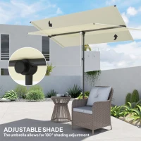 Outsunny Parasol ogrodowy obracany o 180° z regulacją wysokości, aluminiowy stelaż, 150x205 cm, beżowy(m-4)