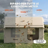 Outsunny Tenda da Campeggio Gonfiabile con Pompa, Impermeabile 3000mm e Antivento, Cachi(m-7)