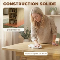 HOMCOM Table à manger extensible rectangle pour 4 à 6 personnes, table de cuisine 110-130 cm, 6 étagères ouvertes, bois naturel(m-8)