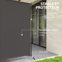Outsunny Paravent Extérieur à Panneau Unique, Séparateur de Pièce de 180H cm avec Protection UV30+, Gris Foncé(m-5)