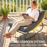 Outsunny Schommelstoel met brede textiel zitting en dik kussen, 101 x 66 x 63 cm, grijs(m-6)