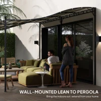 Outsunny Pergola 3 x 5 m, elastyczne zadaszenie ogrodowe z wodoodporną plandeką i metalowym stelażem, kremowa(m-6)