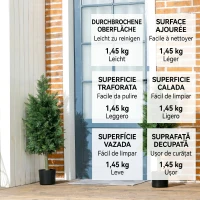 HOMCOM Set 2 Plante Artificiale de Cedru din PE cu Ghiveci din Plastic PP, din Oțel și Ciment, 38x12,5x90 cm, Verde(m-8)
