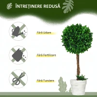 Homcom Set 2 Plante Artificiale – Frunze de Santal, Design Bila Decorativa(m-5)