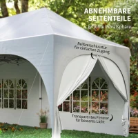 Outsunny 3 x 6 m Pop-Up-Pavillon mit Seitenwänden, 6 Sandsäcken, höhenverstellbarem Dach, Gartenparty-Zelt mit Tragetasche(m-7)