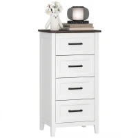 HOMCOM Cassettiera con 4 Cassetti, Mobile Alto per Camera da Letto e Soggiorno(m-11)