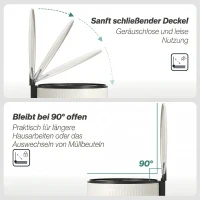 HOMCOM Poubelle cuisine 30L, poubelle à pédale avec seau intérieur amovible, couvercle à fermeture douce, 36x30x60,5cm, crème(m-5)