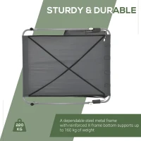 Outsunny Double Sun Lounger with Adjustable Detachable Canopy, Portable Garden Daybed for 2 with Wheels, Outdoor Sunbed Hammock with 2 Pillows, 220 KG Max. Load, Grey(m-6)