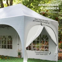 Outsunny 3 x 6 m pop-up paviljoen met zijwanden, 6 zandzakken, hoogteverstelbaar dak, tuinfeest-tent met draagtas(m-7)