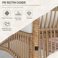 Outsunny Ensemble salon de jardin 4 pièces canapé 2 places 2 fauteuils 1 table basse plateau verre trempé(m-5)