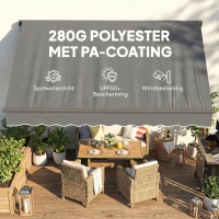 Outsunny Knikarmscherm Zonnescherm 350 x 300cm Knikarmzonnescherm incl. slinger & muurbeugel, verstelbare hoek(m-5)