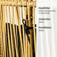 Outsunny Rotan Stoel Buitenshuis Tuinstoel, PE-Rotan, 89 cm x 75 cm x 143 cm, Natuur + Zwart(m-8)