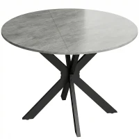 HOMCOM Tavolo Pieghevole 2-6 Persone, Ali Pieghevoli, Struttura Acciaio Doppia X, Grigio Cemento(m-1)