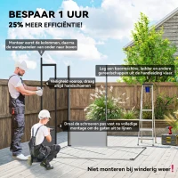 Outsunny 1,9 x 1,9 m Tuinschuur, Opslagschuur uit Kunststof, met Afsluitbare Deuren, 2 Ventilatieopeningen, Lichtgrijs(m-4)