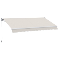 Outsunny Store banne manuel rétractable 200 x 250 cm store exterieur terrasse avec manivelle, imperméable et anti-UV, crème