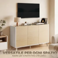 HOMCOM Credenza Buffet con Ante Soft-Close 120 cm Effetto Legno e Bianco(m-9)