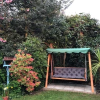 Outsunny 3-Seater Pinewood Swing Chair-Green(m-8)