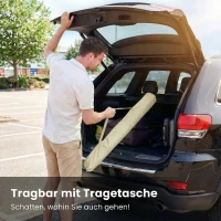 Outsunny Sonnenschirm Strand Ø150 cm wasserabweisend faltbar Strandschirm mit Sandanker verstellbarer Neigung Tragetasche Beige(m-7)