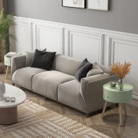 HOMCOM Lot de 2 tables basses - table de chevet - table de nuit ronde - design scandinave table d'appoint bout de canapé(m-6)