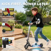 SPORTNOW Folding Electric Scooter for Kids, with Dual Brakes, Front Suspension, LED Colourful Lights, Black(m-4)