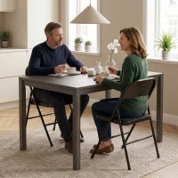 HOMCOM Lot de 2 chaises pliantes chaises de salle à manger portables cadre en acier dim. 45l x 46P x 78H cm noir(m-7)