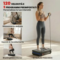 SPORTNOW Pedana Vibrante con 120 Livelli di Velocità e 5 Programmi(m-5)