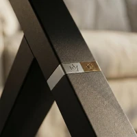 HOMCOM Juego de 2 Patas de Mesa de Acero en Forma de X para Muebles Industriales con Almohadillas Ajustables y Tornillos Negro(m-9)