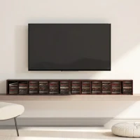 HOMCOM Lot de 2 étagères colonnes armoire de rangement CD-DVD 12 compartiments 21 x 22,5 x 88,5 cm capacité 204 CD marron(m-8)