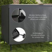 Outsunny Gartenmöbelabdeckung Abdeckung Schutzhülle für Outdoor-Möbel, 215 cm x 155 cm x 150 cm, Dunkelgrau(m-5)