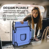 Outsunny Bain de Soleil Pliable transat inclinable 4 Positions Chaise Longue 3 Coussins fournis Bleu(m-7)