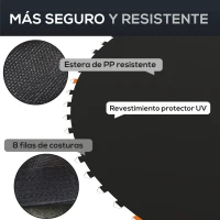 SPORTNOW Tapete de Repuesto para Trampolín Ø323 cm Colchoneta para Trampolín de 12 Pies con 72 Enganches Negro(m-6)