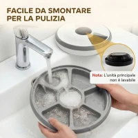 PawHut Distributore Automatico Cibo Gatti e Cani con Timer e Display LED, 1-6 Pasti al Giorno, per Cibo Secco e Umido(m-9)