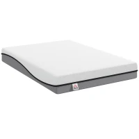 HOMCOM Colchão 140x200cm H3 médio-firme 20 cm de altura Ergonômico, Respirável de espuma viscoelástica com gel, OEKO-TEX & CertiPUR(m-1)