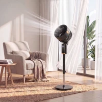HOMCOM 20 dB Silent Standing Fan for Bedroom, 44" Pedestal Fan with 90° Oscillating, 8 Speeds and LED Light, Black(m-9)