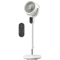 HOMCOM 20 dB Silent Standing Fan for Bedroom, 42" Pedestal Fan with Remote, 90° Oscillating, 8 Speeds, Remote Control, White(m-10)