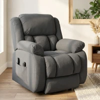 HOMCOM Fauteuil releveur électrique massage et chauffage avec repose-pied, dossier inclinable, télécommande et poche latérale(m-10)