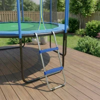 SPORTNOW Trampolinleiter 32/63 cm 2 Stufen Einstiegsleiter Trampolin-Leiter bis 150 kg mit verzinktem Stahlrahmen Blau(m-8)