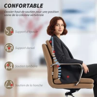 HOMCOM Chaise de bureau, fauteuil de bureau ergonomique, hauteur réglable, dossier haut, pivotant à 360°, 61x67,5x100cm marron(m-4)