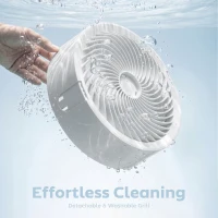 HOMCOM 20 dB Silent Standing Fan for Bedroom, 44" Pedestal Fan with 90° Oscillating, 8 Speeds and LED Light, White(m-8)