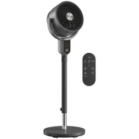 HOMCOM 20 dB Silent Standing Fan for Bedroom, 42" Pedestal Fan with Remote, 90° Oscillating, 8 Speeds, Remote Control, Grey(m-11)