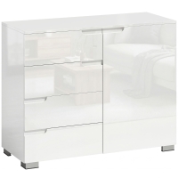 HOMCOM Dressoir met 4 lades, 1 deur, verstelbare plank, voor woonkamer, slaapkamer 100 x 40 x 80 cm